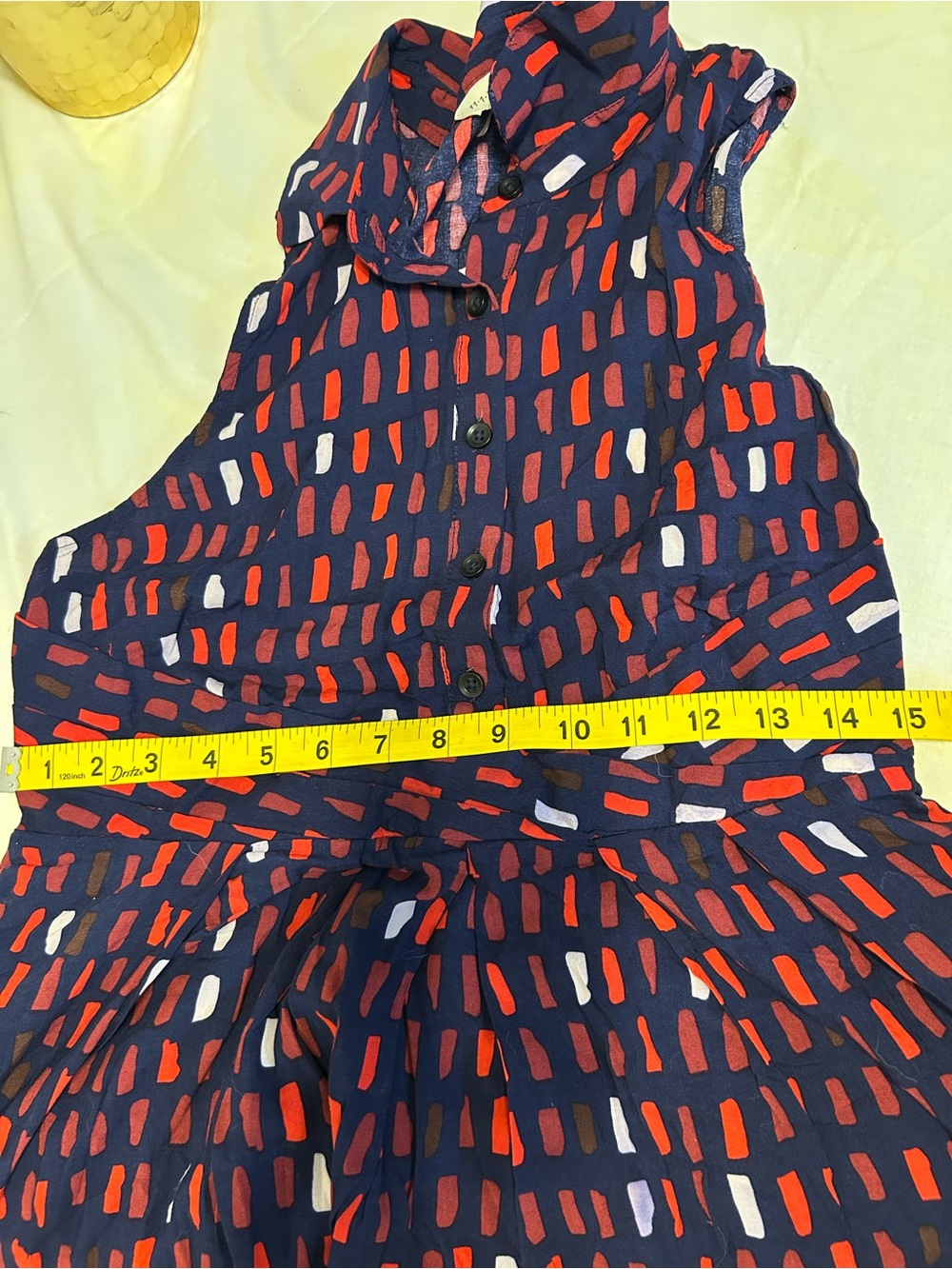 Tylho by Anthropologie Sleeveless Midi Dress in Burgundy and Navy Abstract Print - Picture 5 of 9